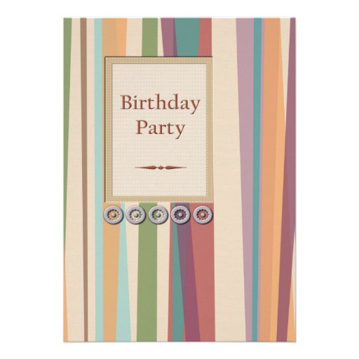 Stripes and Rivets Birthday Party Personalized Invites