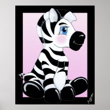 Stripes  the Baby Zebra Poster