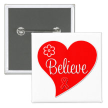 Stroke Awareness Believe Red Heart Pins
