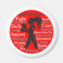 Stroke Fight Like A Girl Warrior Collage Magnet