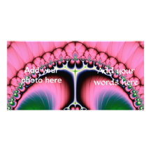 Strutting Peacock Fractal Customized Photo Card