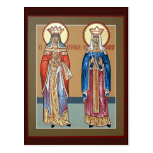 Sts. Catherine and Alexandra Prayer Cards Postcard