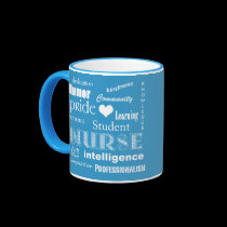 Student Nurse Pride-Attributes/Aqua Blue mugs