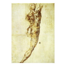 Study for Battle Cascina Michelangelo Renaissance Custom Invitations