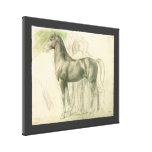 Study of a Horse with Figures by Edgar Degas Stretched Canvas Prints