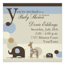 Stuffed Animal Baby Shower Invitations