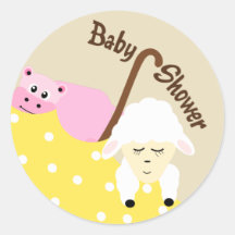 Stuffed Animals Baby Shower Sticker
