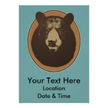 Stuffed Brown Bear Head on the Wall Personalised Announcement