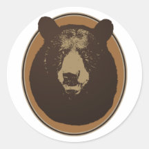 Stuffed Brown Bear Head on the Wall Stickers