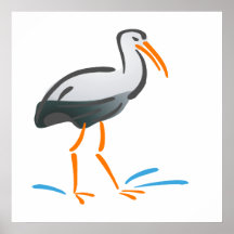 Stumpy Stork Print