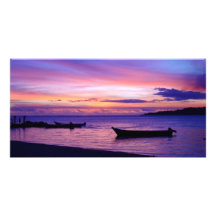 Stunning Fijian Sunset Photo Card Template