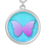 Stunning Purple & Teal  Butterfly Necklace