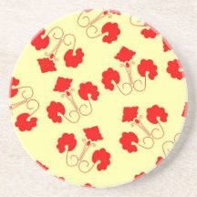 Stunning Red Floral Coaster