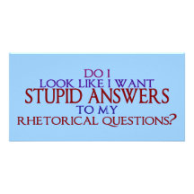 Stupid Answers to my Rhetorical Questions? Customized Photo Card