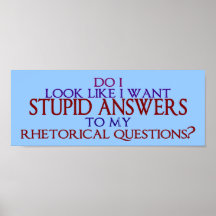 Stupid Answers to my Rhetorical Questions? Print