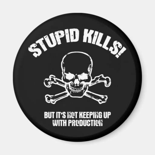 Stupid Kills Fridge Magnet