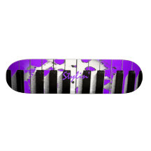 Stylin' Purple Piano Keyboard Skateboard