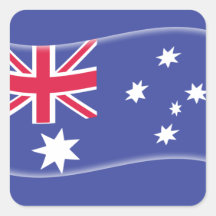 Stylised Aussie Australian flag on a blue backgrou Sticker