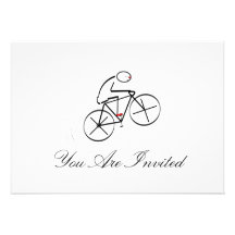 Stylised Bicyclist Design Personalised Announcements