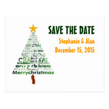 Stylised Christmas Tree Save The Date Postcard