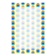 Stylised Peacock Feather Pattern. Personalized Stationery