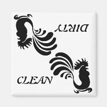 Stylised Rooster "Clean/Dirty" Dish Washer Magnet