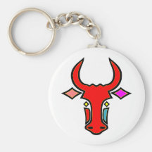 Stylised Texas Longhorn Key Chain