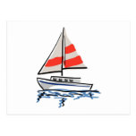 Stylised Tropical Sailboat Postcard