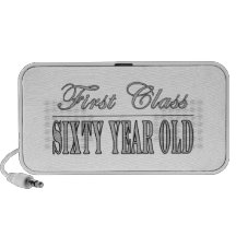 Stylish 60th Birthdays First Class Sixty Year Old iPhone Speaker