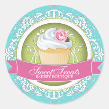 Stylish and Elegant Cupcake Box Stickers