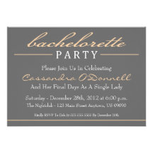 Stylish Bachelorette Party Invitations (Orange)