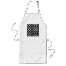 Stylish Black and White Damask Pattern. Aprons