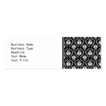 Stylish Black and White Damask Pattern. Business Card Templates
