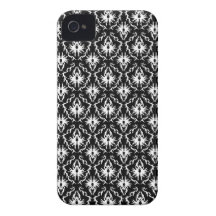 Stylish Black and White Damask Pattern. iPhone 4 Case-Mate Case