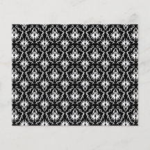 Stylish Black and White Damask Pattern. Flyer Design