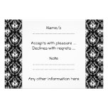 Stylish Black and White Damask Pattern. Personalized Announcements