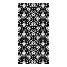 Stylish Black and White Damask Pattern. Customized Photo Card