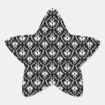 Stylish Black and White Damask Pattern. Sticker