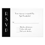 Stylish Black and White RSVP Response Card Custom Announcements