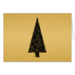 Stylish Christmas Tree. Black and Gold. Cards