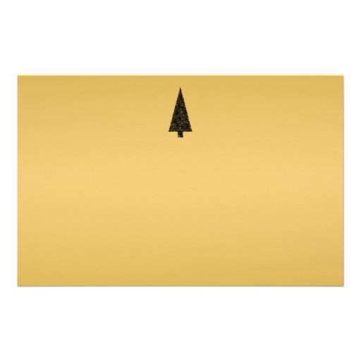 Stylish Christmas Tree. Black and Gold. Custom Stationery