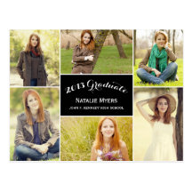 Stylish Collage Graduation Announcement/Invitation Postcards