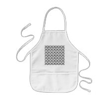 Stylish Damask Design, Black and White. Apron