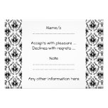 Stylish Damask Design, Black and White. Custom Invitations