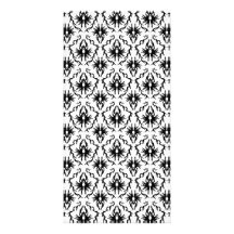 Stylish Damask Design, Black and White. Custom Photo Card