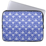 Stylish damask pattern. Blue and white. Laptop Computer Sleeve