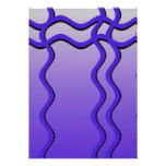 Stylish Deep Blue Waves, Abstract Design. Custom Invitation