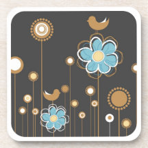 Stylish Floral Decor Cork Coaster