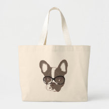Stylish french bulldog canvas bag