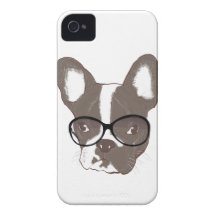 Stylish french bulldog iPhone 4 Case-Mate cases